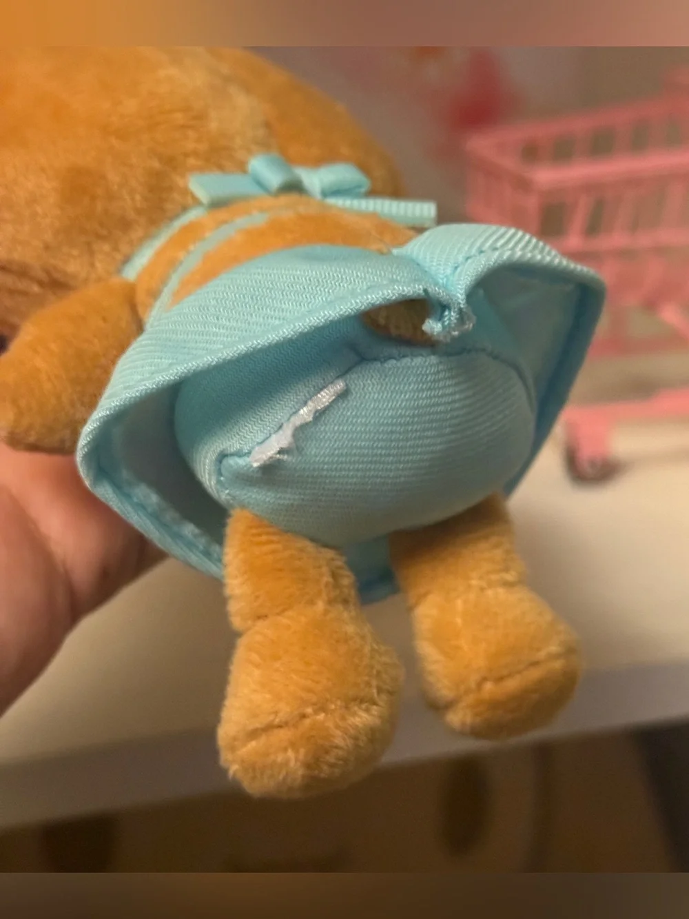 Summer tan Hello kitty plush keychain